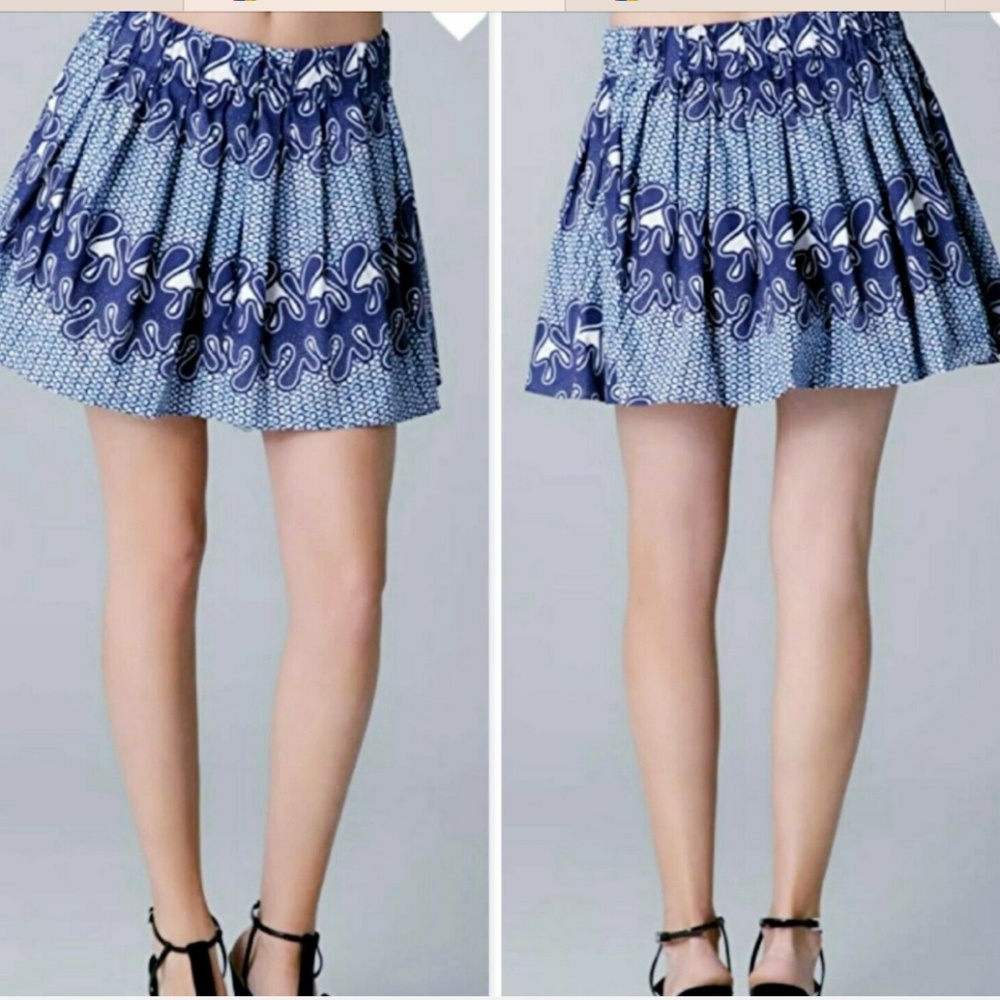 Anthropologie | Thakoon Addition runway chic blue full mini skirt, size 6